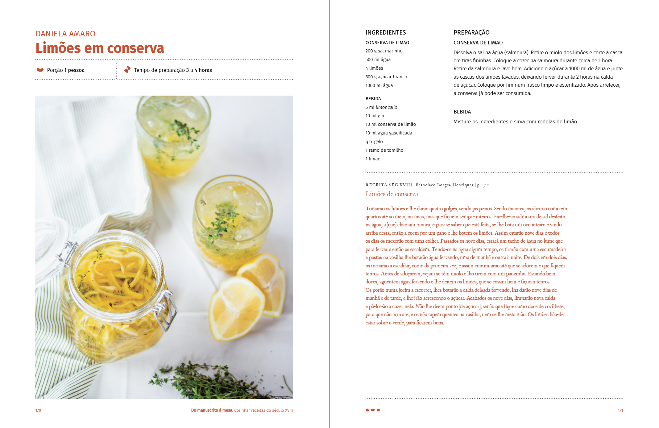 One page of the e-book with recipes.